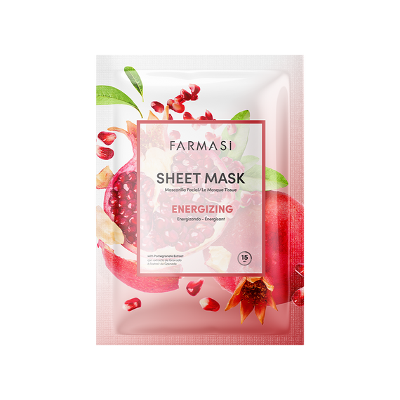 Бодрящая тканевая маска для лица с гранатом Farmasi | Зображення 4