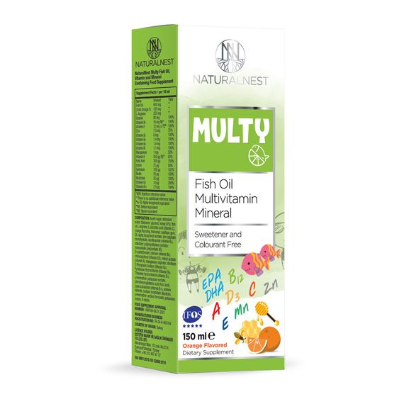 Диетическая добавка NATURALNEST "Мультивитаминный сироп с рыбьим жиром" 150 мл