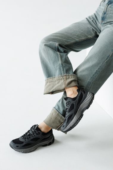 Кросівки жіночі шкіряні 591342 Сірі чорні 36 37 38 39 40 | Зображення 9