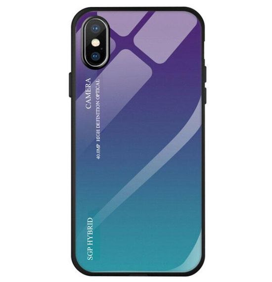 Чехол бампер Primo Gradient Glass для Apple iPhone X / Xs - Purple | Зображення 1