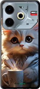 Чохол на Tecno POVA 6 Neo Білий кіт "5646b-3753-2448"