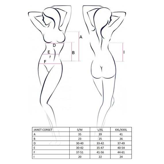 Корсет з пажами Passion JANET CORSET L/XL, white, трусики, напівпрозорий | Зображення 2