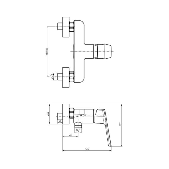 Змішувач для душа TOPAZ LEXI TL 21701-H57-GB | Зображення 1