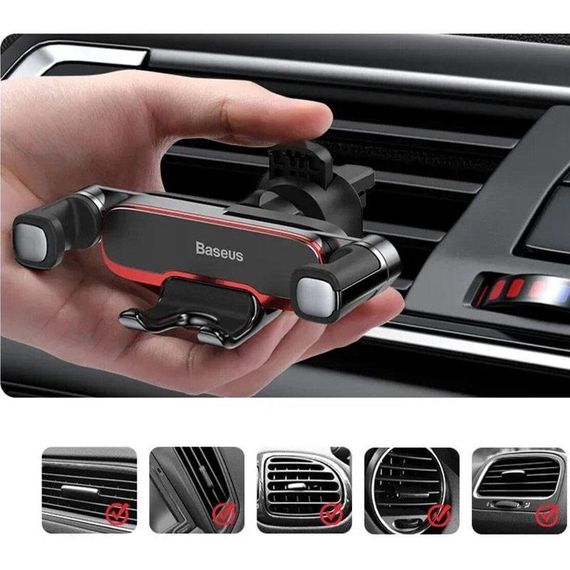 Автодержатель Baseus Mr Hui Gravity Car Mount (SUYL-HU0) Black | Зображення 6