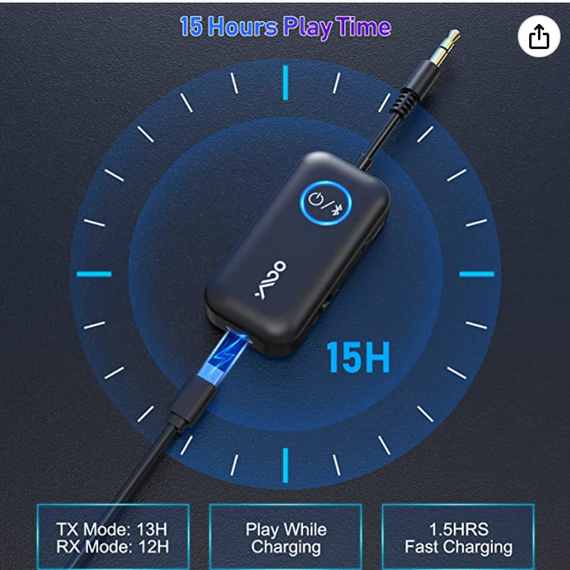 Bluetooth 5.3 приймач-передавач YMOO B06T2 (TX / RX, aptX-LL, aptX-HD) | Зображення 5
