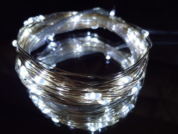 Гірлянда на батарейках (3шт АА) "світлодіодні краплі" 5м, 50LED, холодний білий колір | Зображення 1