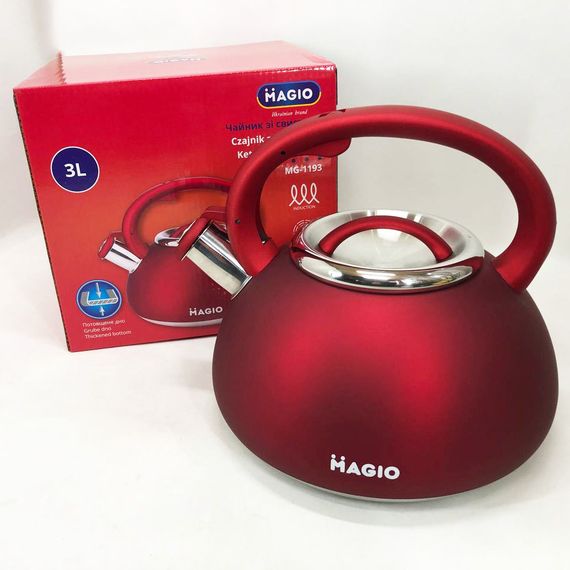Качественный металлический чайник Magio, Чайник из нержавейки с бакелитовой ручкой LO-55 | Зображення 1