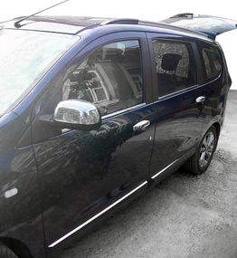 Накладки на дзеркала (2 шт., нерж.) OmsaLine - Італійська нержавійка для Dacia Lodgy 2013-2024 рр