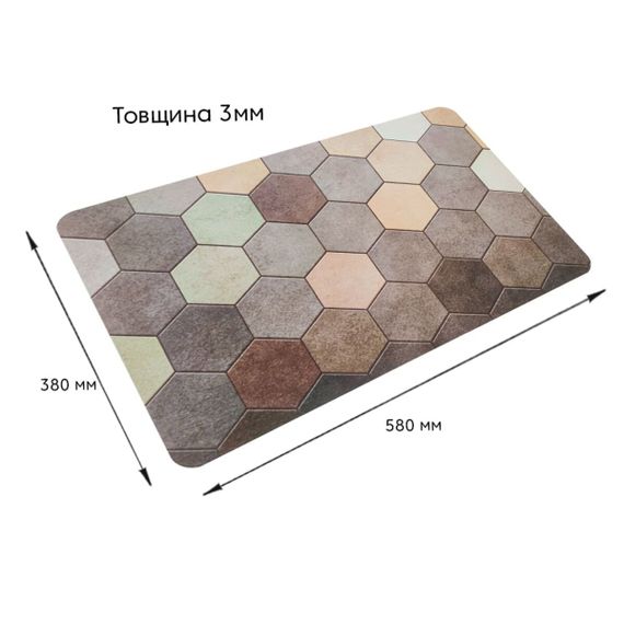 Вологопоглинаючий килимок шестикутники 38*58CM*3MM (D) SW-00001571 | Зображення 2