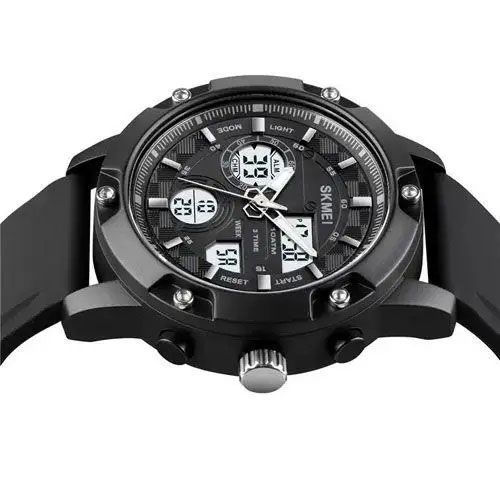 Годинник наручний чоловічий SKMEI 1757BKWT BLACK-WHITE, армійський годинник протиударний. Колір: чорний | Зображення 2