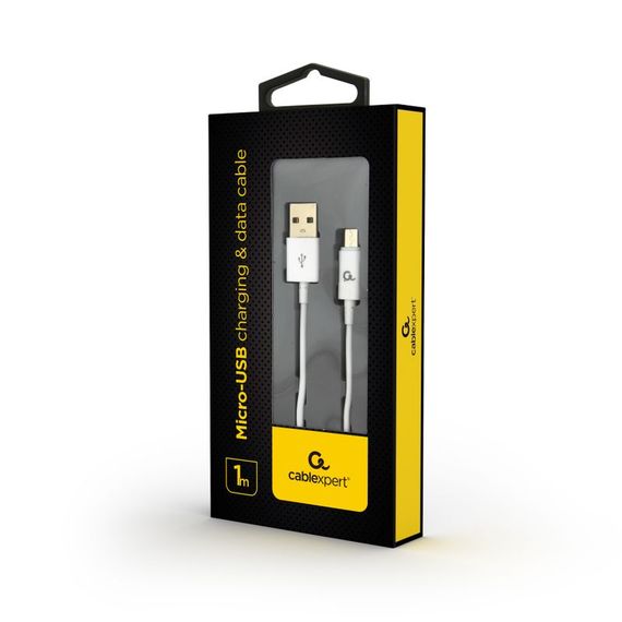 Кабель Cablexpert CC-USB2P-AMmBM-1M-W, USB 2.0 A-тато/Micro B-тато, 1,0 м. | Зображення 1