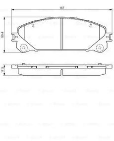 Колодки гальмівні дискові LEXUS RX передн.  BOSCH (0986495169)
