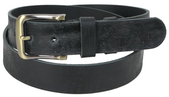 Мужской кожаный ремень Skipper черный 3,8 см