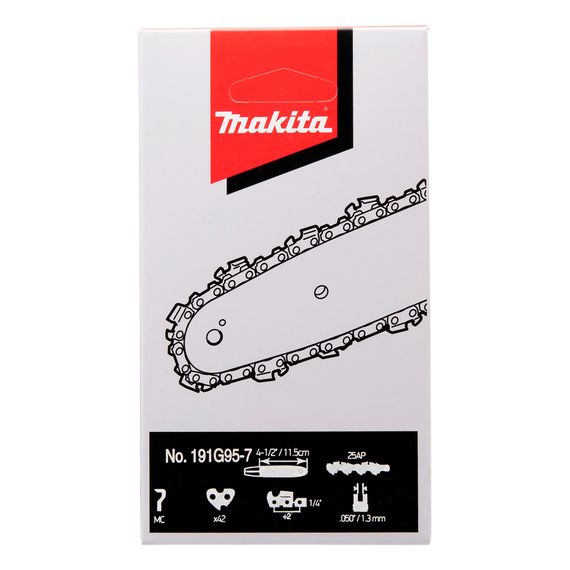 Цепь пильная для DUC121, BUC122, DUC122, UC120 Makita 191G95-7 (11.5 см, 1/4", 1.3 мм, 42z) | Зображення 1