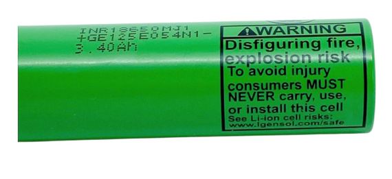 Акумулятор високострумовий LG MJ1 ICR 18650 MJ1 3.7 V 3400 mAh батарея літій-іонна Li-Ion | Зображення 2