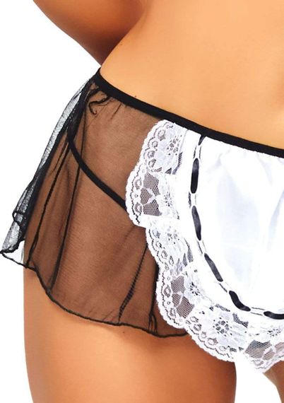 Рольовий костюм покоївки Leg Avenue Roleplay Flirty French Maid One Size Чорно-білий | Зображення 3
