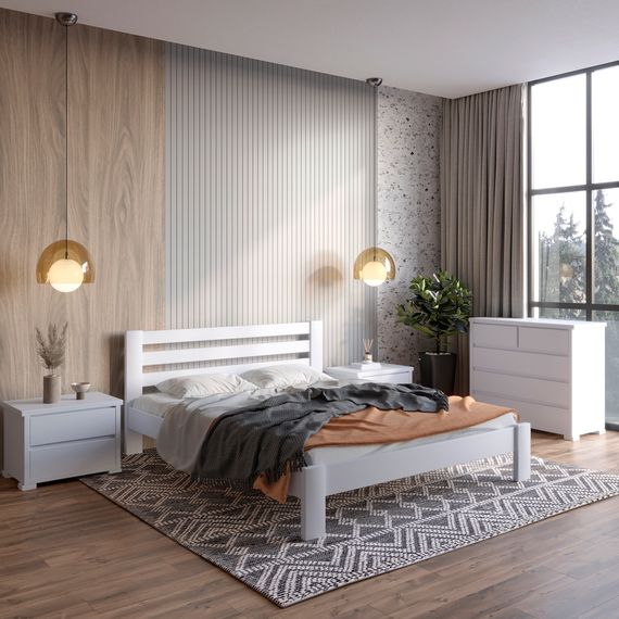 Полуторне дерев'яне ліжко Mebigrand Колумбія Сіро-блакитний (S2010R80B) 120х190 см (MBG-3368)