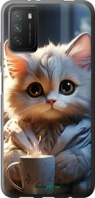 Чохол на Xiaomi Poco M3 Білий кіт "5646u-2200-2448"