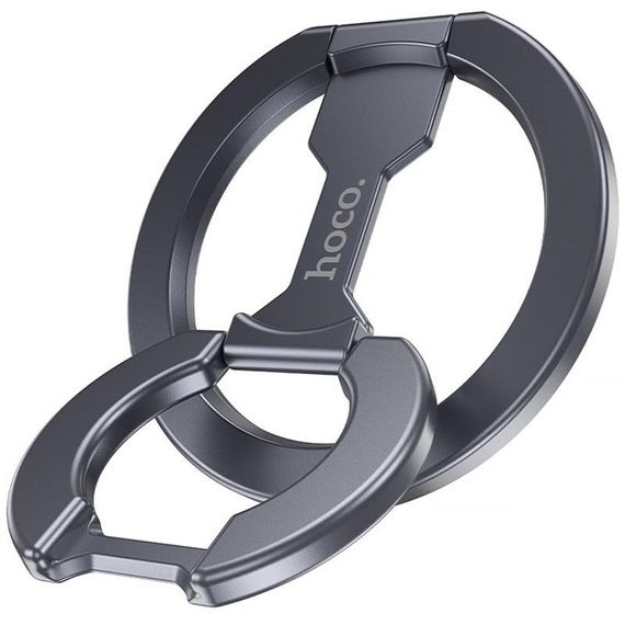 Магнітний тримач для телефону Hoco GH9 Double-ring Metal gray