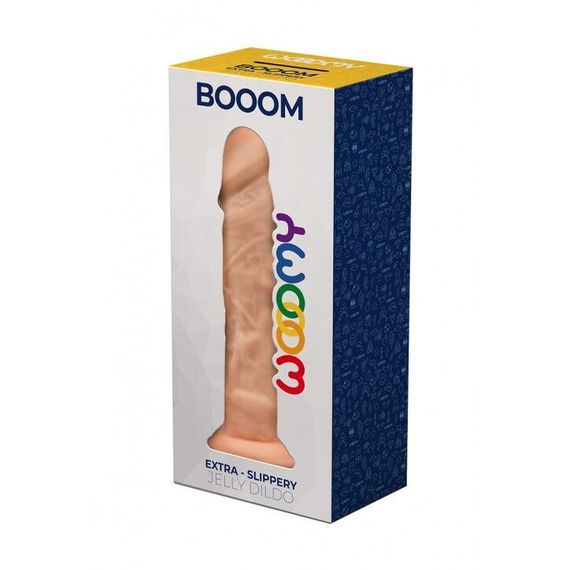 Фалоімітатор Wooomy Booom, з присоскою, сумісний з трусиками для страпона, 19,3х4,3 см | Зображення 1