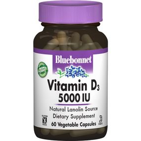 Витамин D Bluebonnet Nutrition Vitamin D3 5000 IU 60 Veg Caps BLB0368