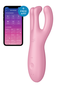 Гнучкий смарт-вібратор Satisfyer Threesome 4 Connect App рожевий Sex Aura
