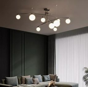 Люстра стельова на 9 лампочок 26781 Чорний 45х140х140 см.