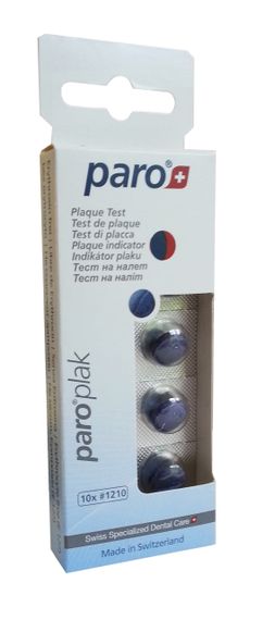 2-колірні таблетки для індикації зубного нальоту paro® PLAK, 1 уп. x 10 шт.