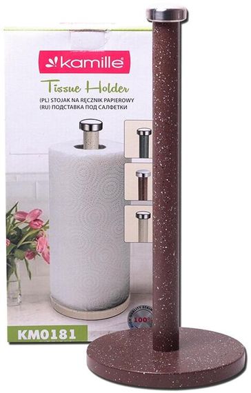 Тримач для паперових рушників Kamille Marble Ø15х34см з гранітним покриттям | Зображення 1