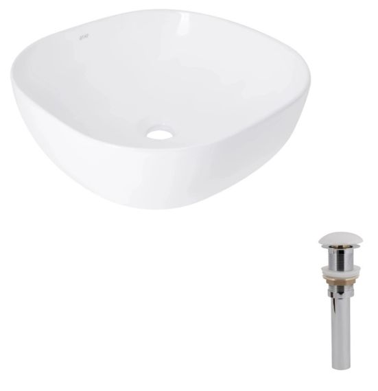 Раковина накладна Qtap Kolibri 400x400x140 White з донним клапаном QT10116303W48466 | Зображення 3