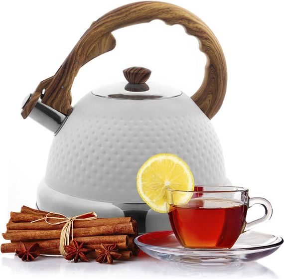 Чайник Ofenbach Whistling Kettle White 2.7л нержавіюча сталь зі свистком, білий | Зображення 5