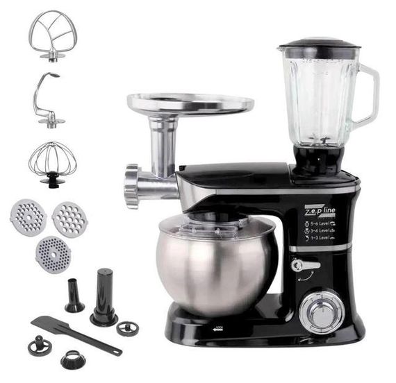 Кухонний комбайн Zepline ZP-072 багатофункціональний 3в1 Блендер тістоміс м'ясорубка 3200W