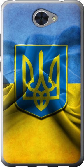 Чехол на Huawei Y7 2017 Флаг и герб Украины 1 "375u-1019-17620"
