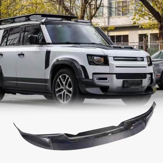 Накладка на передній бампер Lip (Карбон) для Land Rover Defender 2019- рр