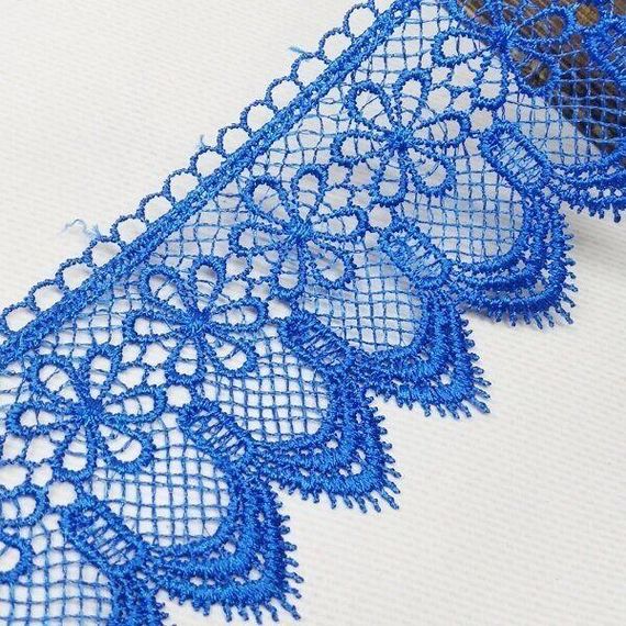 (1 м) Мереживо макраме  7cm (13 м) колір - синій електрик (M729-64-040)