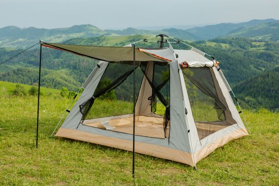 Палатка туристическая 2 человека 200*200*145 см, серый