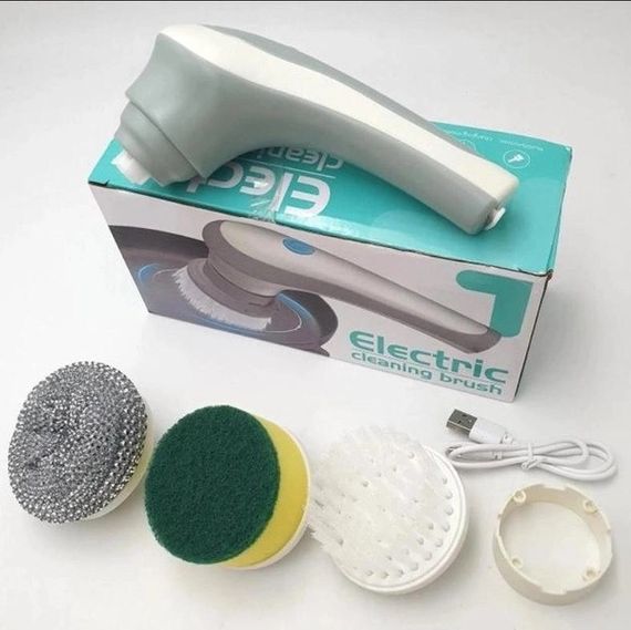 Щітка акумуляторна для миття посуду з 3 насадками Electric Cleaning Brush | Зображення 2