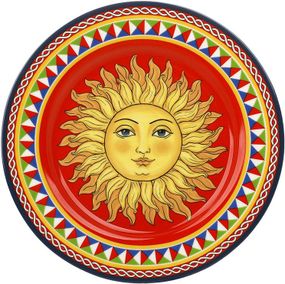 Набір 4 порцелянові тарілки Sicilia "Sole" Ø19см (Сонце)