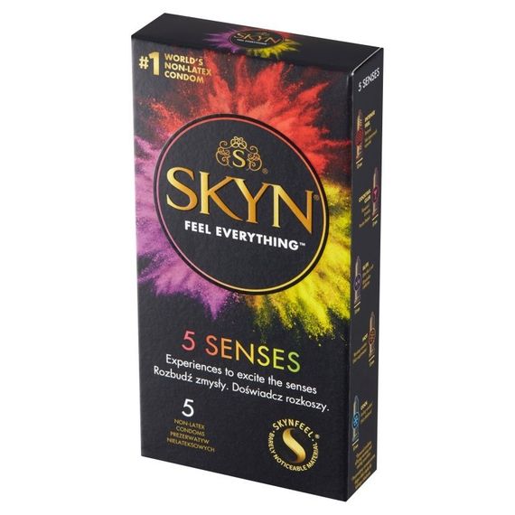 Презервативи UNIMIL SKYN 5 Senses 5 шт з ефектами і ароматами, ультратонкі, 53 мм Sex Aura