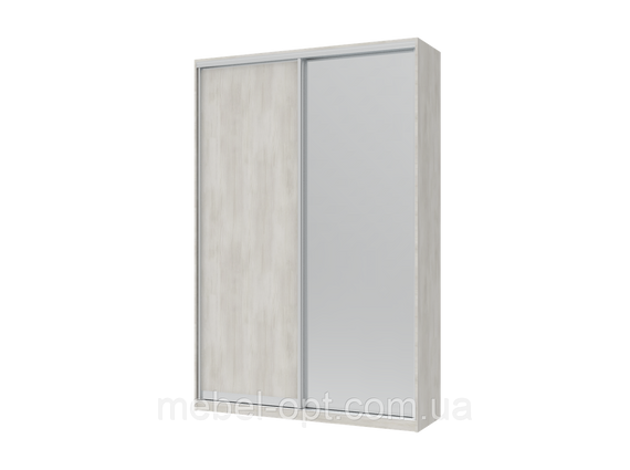 Шкаф купе Сити Лайт Doros Белое дерево 1 ДСП / 1 Зеркало 150х45х225 (42002060)