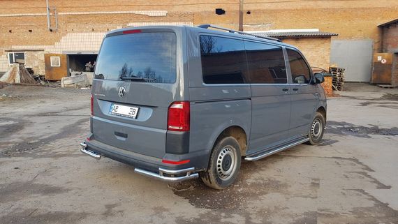 Задние уголки AK003-Double (2 шт, нерж) для Volkswagen T6 2015-2024, | Зображення 1