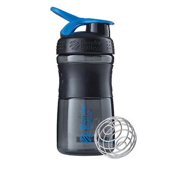 Шейкер спортивний (пляшка) BlenderBottle SportMixer 20oz/590ml Black/Cyan (Original) | Зображення 1