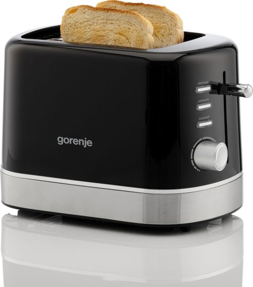 Тостер Gorenje  850Вт, підігрів, розморожування, пластик, чорний (T800DB) | Зображення 2