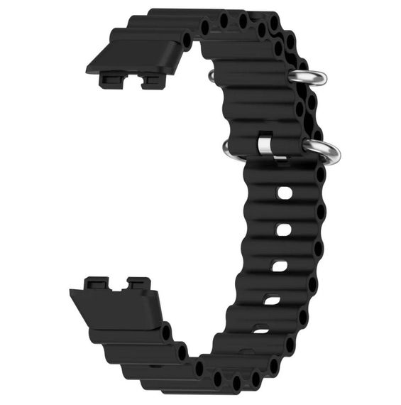 Ремінець Primo Ocean силіконовий для смарт-годинника Huawei Band 10 / Band 9 / Band 8 - Black | Зображення 3