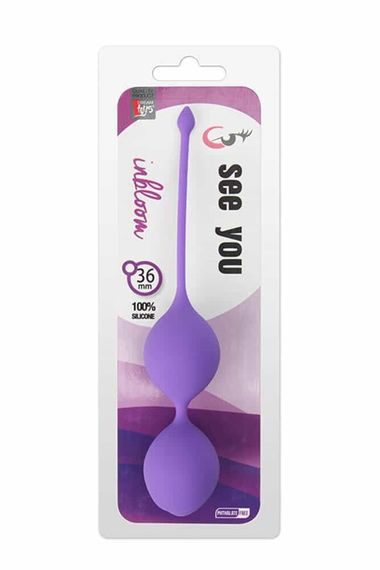 Вагінальні кульки зі зміщеним центром ваги DreamToys See You In Bloom фіолетові Sex Aura | Зображення 1