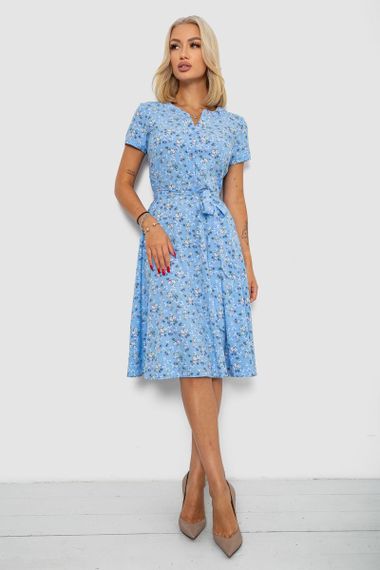 Платье софт с принтом, цвет голубой, 230R1111 | Зображення 1