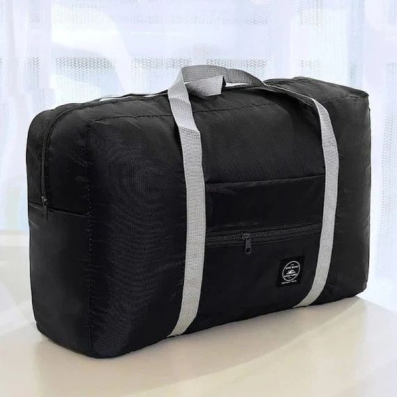 Вместительная дорожная сумка складная Unsiex, сумка для путешествий водонепроницаемая на замке черный | Зображення 3