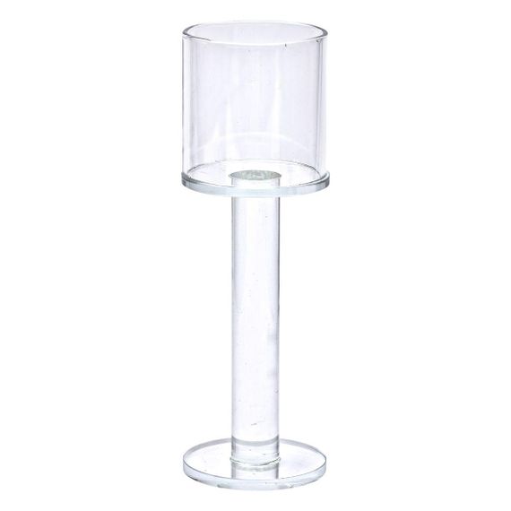 Подсвечник стеклянный на высокой ножке 6×18.5 см подсвечник бокал декоративный прозрачный | Зображення 1