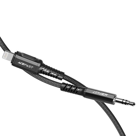 Аудіо кабель Aux Acefast C1-06 (Lightning to AUX 3.5mm) (1m) Black | Зображення 1