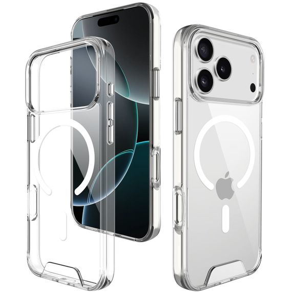 Чохол TPU Space Case with Magnetic Fit для Apple iPhone 17 Pro / 18 Pro (6.3") Прозорий | Зображення 3